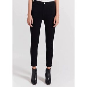 Current/Elliott Super High-Rise Stiletto Raw Hem Black Jeans